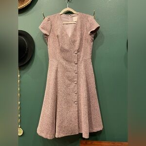 Gal Meets Glam “Agatha” Purple Button Midi Dress